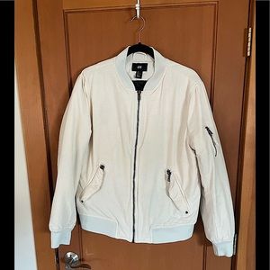 Gently Used H&M Lined Jacket, Size L, Beige/off White.